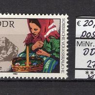 DDR 1982 Sorbische Volksbräuche MiNr. 2718 I Plattenfehler postfrisch