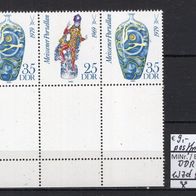 DDR 1982 Meissener Porzellan (II) Zusammendruck W Zd 527 L postfrisch Leerfeld unten