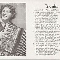 alte AK vor 1945, Liederkarte " Ursula "