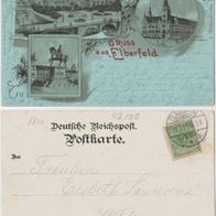 Elberfeld-Wuppertal Litho-AK 1900 Gruss aus Litho Erhaltung 1