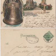 Erfurt-Litho AK 1899 mit Glocke Gloriosa, Erhaltung 2