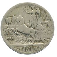 Italien Silber 1 Lira 1912 R "Streitwagen Quadriga" Vittorio Emanuele III.