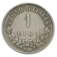 Italien Silber 1 Lira 1863 M-BN in Top Erhaltung, König Viktor Emanuel II..