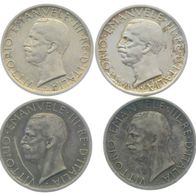 Italien Silber 4 x 5 Lire 1927 u. 1930 R König "Vittorio Emanuele III." (1900-1946)