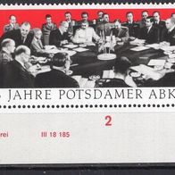 DDR 1970 25. Jahrestag Potsdamer Abkommen W Zd 237 DV postfrisch Eckrand uli DWD 4