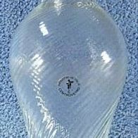 Glas-Vase mit Linien-Struktur / geschwungener Öffnung - ca. 22,5 cm Länge