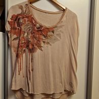 Shirt Rose mit Blumendruck Gr. L Marke Key Largo