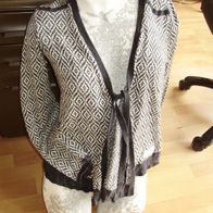 Odd molly Cardigan beige grau 100% BW Gr 1 = S