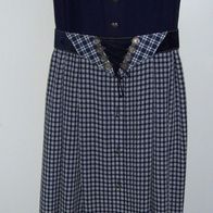 Folk Line Landhaus Dirndl Trachten Kleid dunkelblau/weiß kariert Gr 40 Landhaus