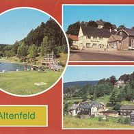 alte AK Altenfeld Kr. Ilmenau 1985, Haus des Volkes, Freibad