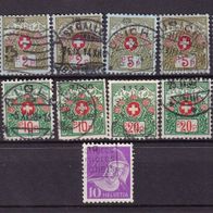 Schweiz Lot 13 Stck. Portofreiheitsmarken aus MiNr. 2-15 gestempelt M€ unbek. #928