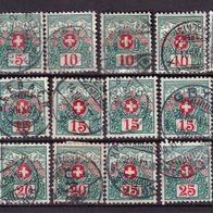 Schweiz Lot 18 Stck. Portomarken aus MiNr. 31-35 undurchsucht gest. M€ unbek. #930