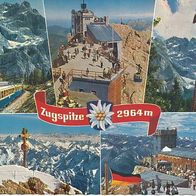 alte AK Zugspitze 2964 m, Zahnradbahn, Gipfelstation, Ostgipfel, Münchner Haus
