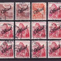 Schweiz Lot 18 Stck. Dienstmarken aus MiNr. 48-50 undurchsucht gest. #731