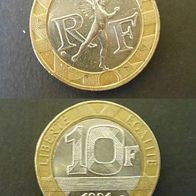 10 Franc Münze 1991