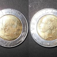 500 Lire Münze Italien 1992