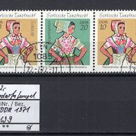 DDR 1971 Trachten, kleines Format Zusammendruck W 9 Bedarfsstempel -1