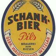 ALT ! Bieretikett Gebr. Waldschmidt Riesen-Bräu † 1994 Wetzlar Lahn-Dill-Kreis