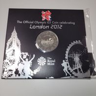 Großbritannien, 5 Pounds, Olympische Spiele London, 2012, Silber, im Blister