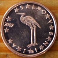1 Cent Slowenien 2007 oder 2009 Euro-Kursmünze unzirkuliert