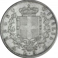 Italien Silber 5 Lire 1875 M "König Vittorio Emanuele II. (1861-1878) ss