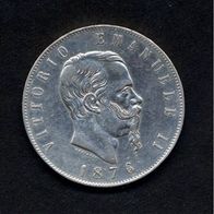 Italien 5 Lire 1876 R "König Vittorio Emanuele II. (1861-1878) ss