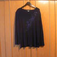 Damen-Shirt / Bluse XL Marke: Citiknits. Farbe: dunkelblau + Blumenmotiv