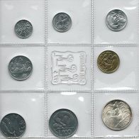 KMS San Marino 1975 mit 8 Münzen "Tiere 2. Ausgabe" mit 500 Lire Silber