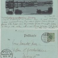 Feldberg-Mecklenburg-AK 1898, Mondscheinkarte Gesamtansicht, Top Erhaltung