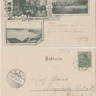 Ferchland-Elbe-AK 1901 Gasthaus zur Fähre, Erhaltung 1, Top Karte