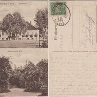 Ferdinandshof-Pommern-AK 1924, Historisches Tor und Gutshaus, Erhaltung1