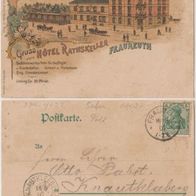 Fraureuth-Sachsen AK 1907 Hotel-Ratskeller, Stallung für 20 Pferde, Erhaltung 1