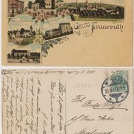 Fraureuth-Sachsen AK Litho 1911, 5Bild Litho, Erhaltung1