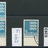 Dänemark Mi. Nr. 291 x + 291 y + 293 o <
