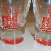 2 Red Stag Jim Beam Bourbon Whiskey Gläser *