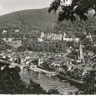 alte AK Heidelberg 1959, Blick vom Philosophenweg