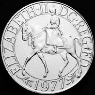 25 Pence MÜNZE 25 Jahre Regierungszeit QUEEN Elizabeth II. 1977 England Gedenkmünze