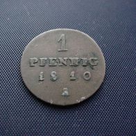 Brandenburg-Preußen 1 Pfennig1810 A Friedrich Wilhelm III. (1797-1840)