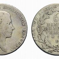 Preußen 1/6 Taler 1818 D "Friedrich Wilhelm III." (1797-1840) ss