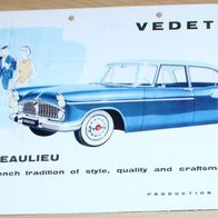 Prospekt Simca Vedette 1960 GB