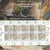 Bund BRD - Numisblatt-Jahrgang 2013 komplett mit Infoblättern - Kleinbogen+Münze
