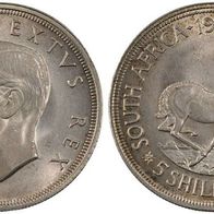 Süd-Afrika Springbock Silber 5 Shillings 1948 "Georg VI. (1936-1952)