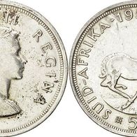 Süd-Afrika Springbock Silber 5 Shillings 1953 "ELIZABETH II." (1952-1961)