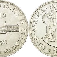 Süd-Afrika Silber 5 Shillings 1960 50 Jahre Union "ELIZABETH II." (1952-1961)