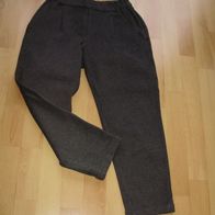 Benetton Hose grau 7/8 Länge Stretch Gummibund Umschlag S XS