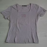 MEXX Kurzarm T-Shirt flieder Gr. M (40/42) Rundhals-Ausschnitt dezentes Motiv