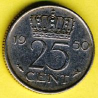 Niederlande 25 Cent 1950