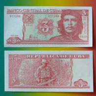 KUBA CHE Guevara > 3 Pesos Moneta Nationales von 2004 Geldschein bankfrisch NEU