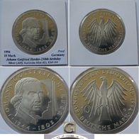 1994-Germany-10 Mark (G)- Johann Gottfried Herder-silver coin-Proof