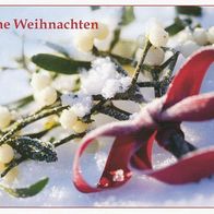 alte AK Weihnachten, Beeren und Schleife mit Schnee